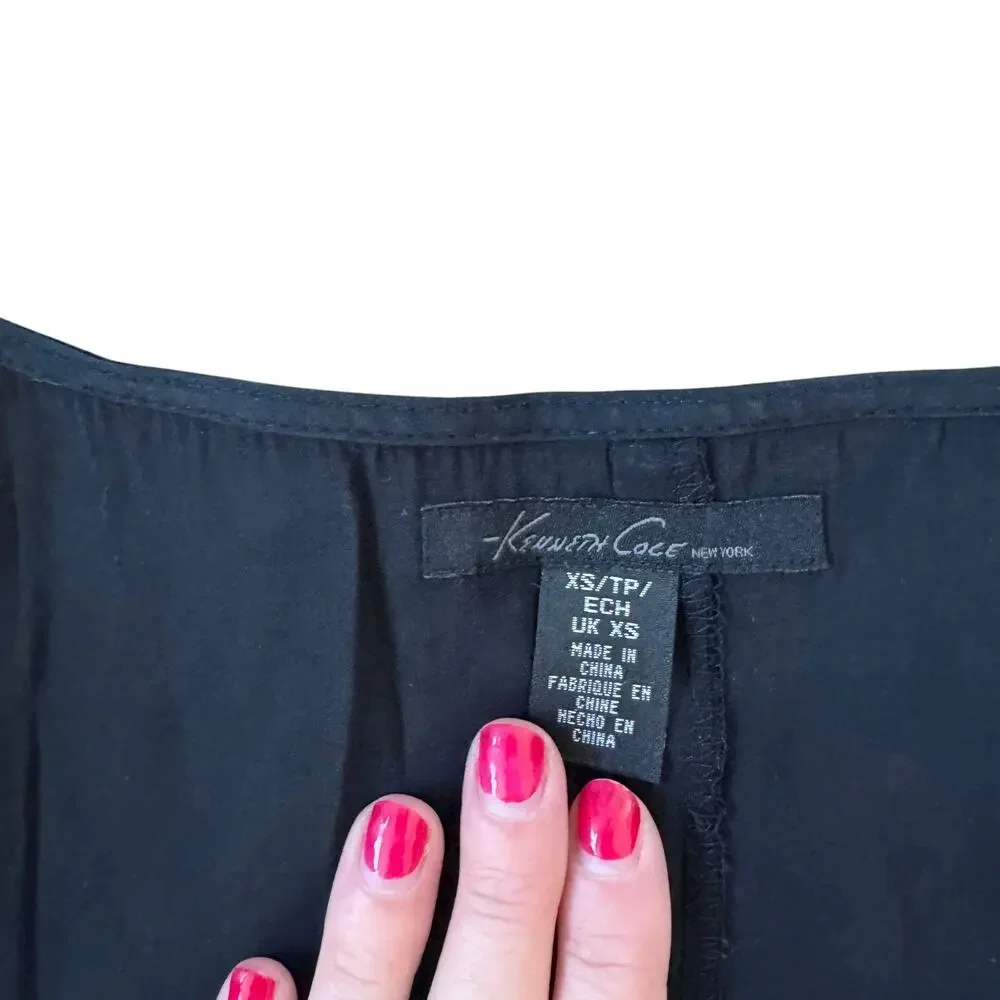 Kenneth Cole Black Front Zip Mini Dress